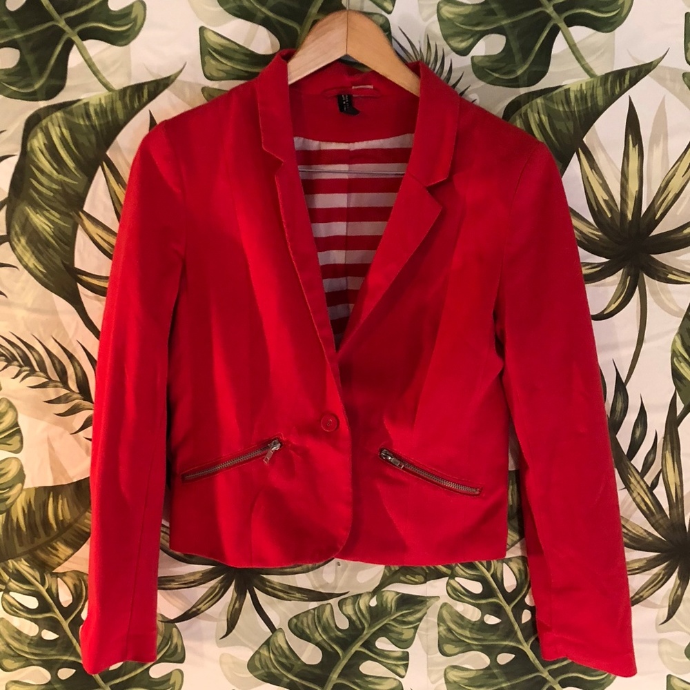 Fuchsia Striped Blazer